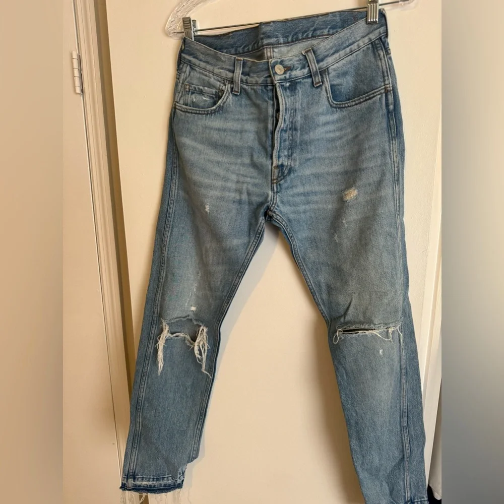 Gucci Blue Straight Men's Distressed Jeans